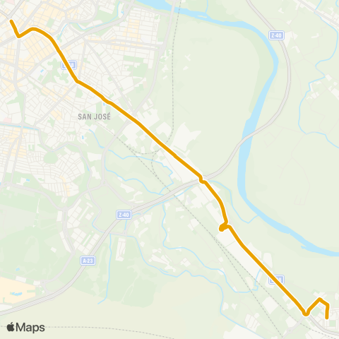 Transporte Urbano de Zaragoza La Cartuja - Puerta del Carmen map