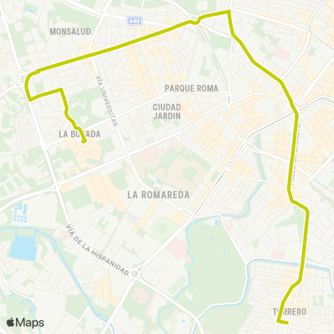 Transporte Urbano de Zaragoza Pinares de Venecia - Delicias map