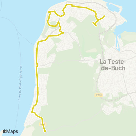 Baïa Gare d'Arcachon - Dune du Pilat map