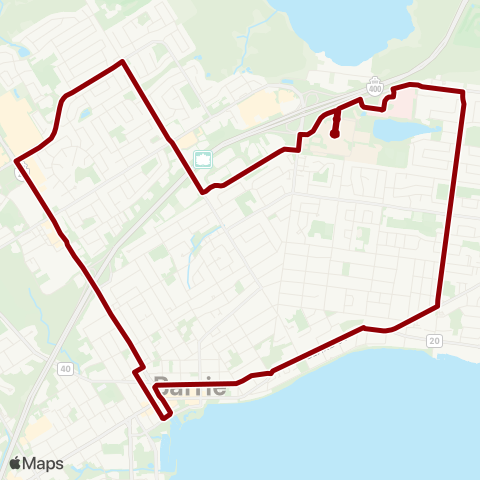 Barrie Transit Red map