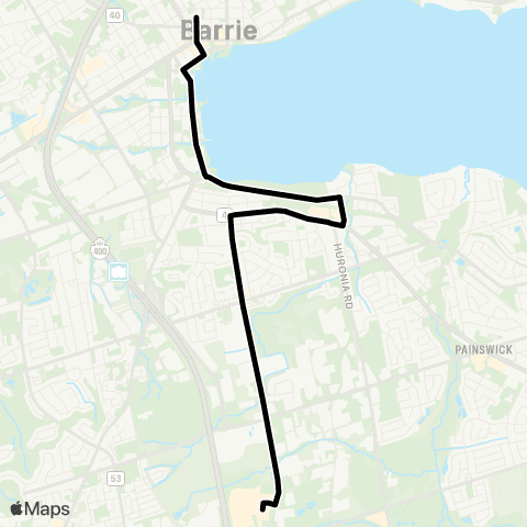 Barrie Transit Kempenfest Shuttle map