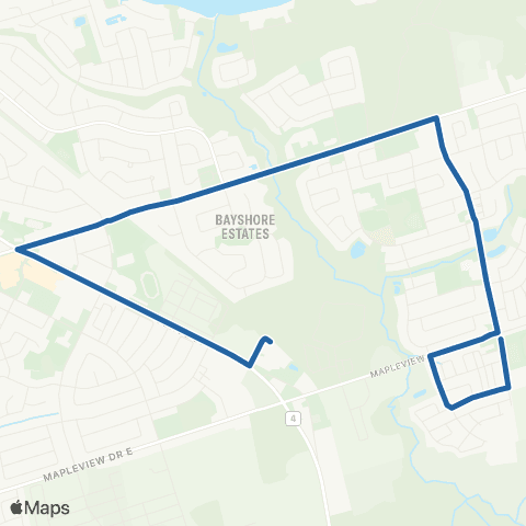 Barrie Transit Mapleview Construction Shuttle map