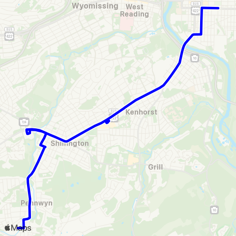 BARTA Mohnton via Shillington map