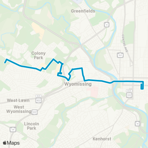 BARTA Berkshire Mall map