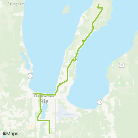 BATA Traverse City to Old Mission Peninsula map