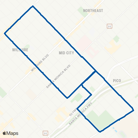 Big Blue Bus Santa Monica Coll - 17th St Sta - Montana map