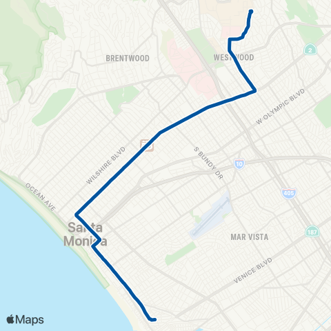 Big Blue Bus Main Street & Santa Monica Blvd / UCLA map