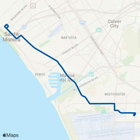 Big Blue Bus Lincoln Boulevard / LAX map
