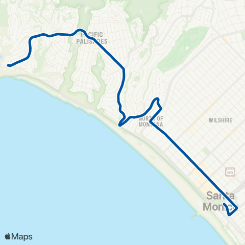 Big Blue Bus Pacific Palisades map