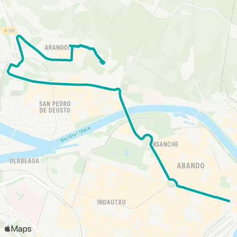 Bilbobus Arangoiti - Plaza Circular map