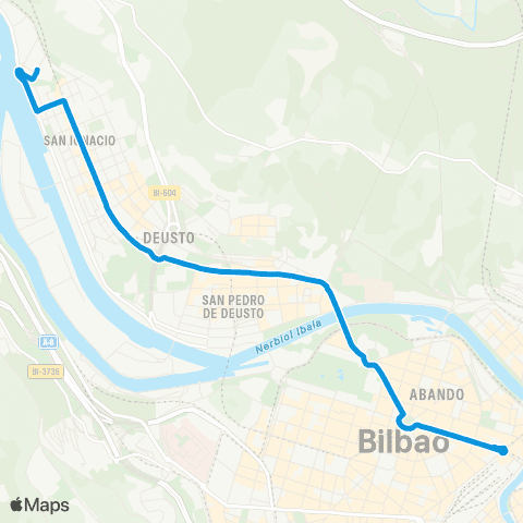 Bilbobus Elorrieta - Plaza Circular map