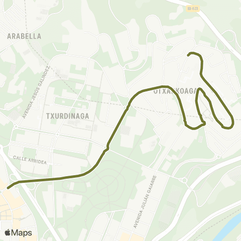 Bilbobus Otxarkoaga - Santutxu map