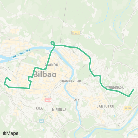 Bilbobus Otxarkoaga - Intermodal map