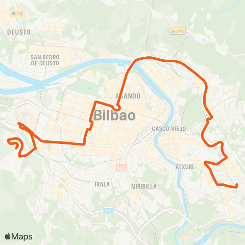 Bilbobus Santutxu - Lezeaga map