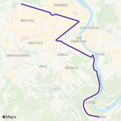 Bilbobus La Peña - Sagrado Corazón map