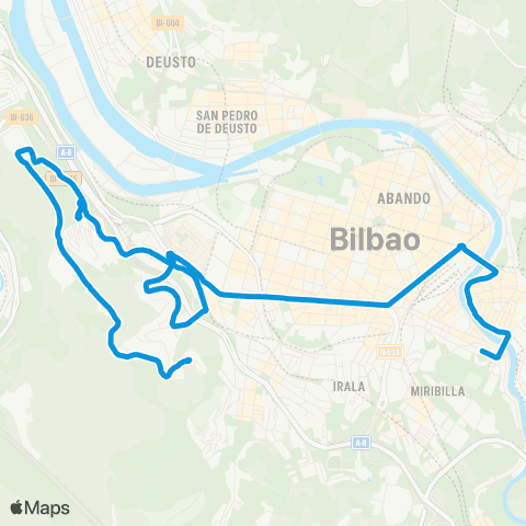 Bilbobus Monte Caramelo - Atxuri map