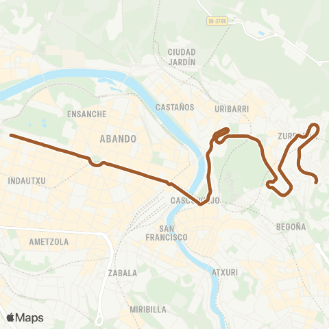 Bilbobus Sagrado Corazón - Arabella map
