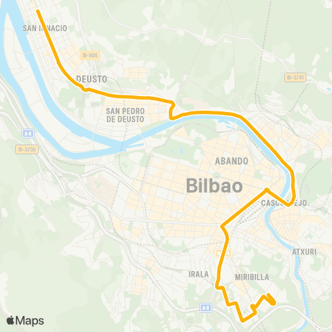 Bilbobus Miribilla - San Ignacio map