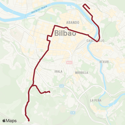 Bilbobus Larraskitu - Castaños map