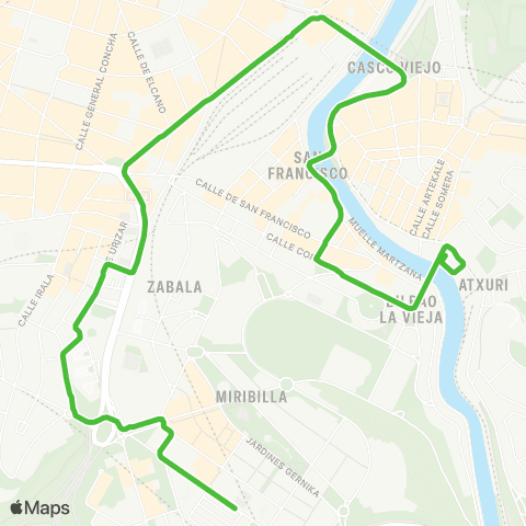 Bilbobus San Adrian - Atxuri map