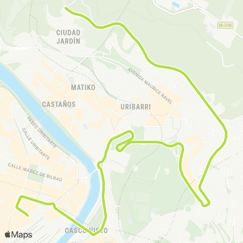Bilbobus Asuncion - Plaza Circular map