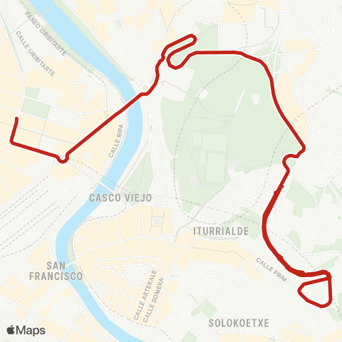 Bilbobus Prim - Plaza Circular map