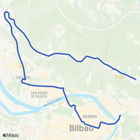 Bilbobus Artxanda - Arenal map
