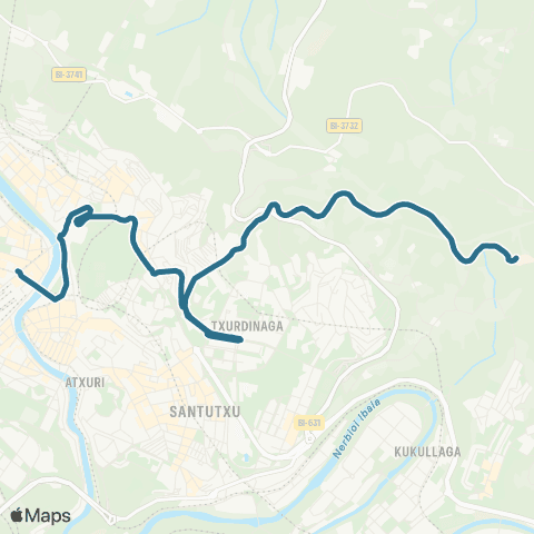 Bilbobus Hospital Santa Marina - Abando map