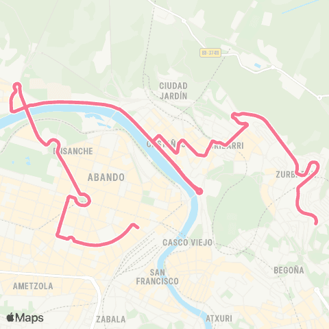 Bilbobus Arabella - Plaza Circular map