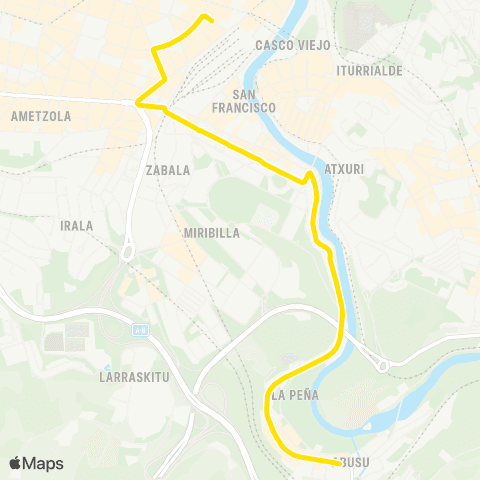 Bilbobus La Peña - Plaza Circular map