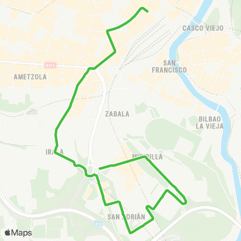 Bilbobus Miribilla - Plaza Circular map