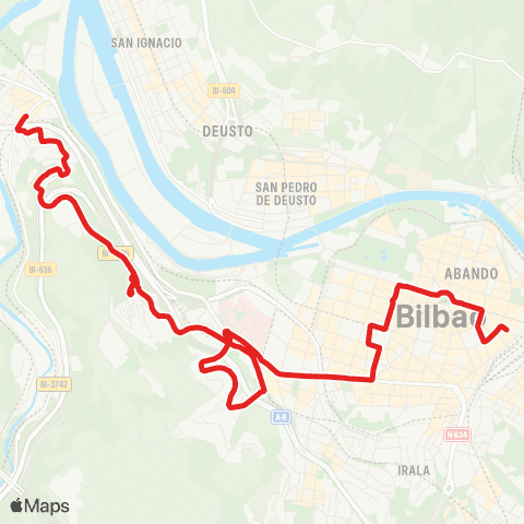 Bilbobus Zorrotza - Plaza Circular map