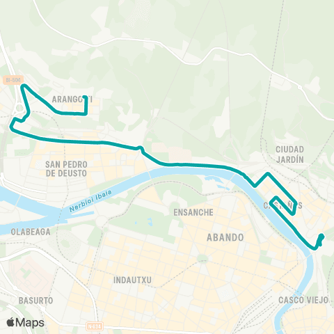 Bilbobus Arangoiti - Plaza Circular map