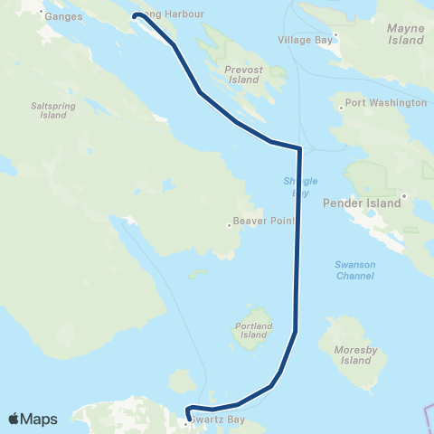 BC Ferries Southern Gulf Islands map