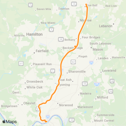 BCRTA Cincylink Express map