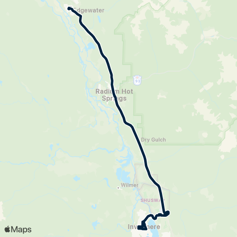 BC Transit East Kootenay North Connector map