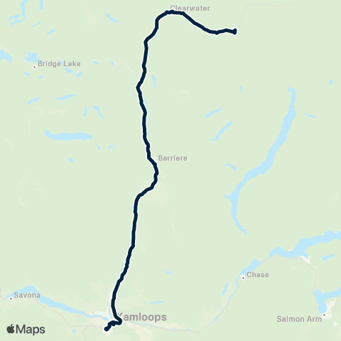 BC Transit Clearwater Valley Connector map