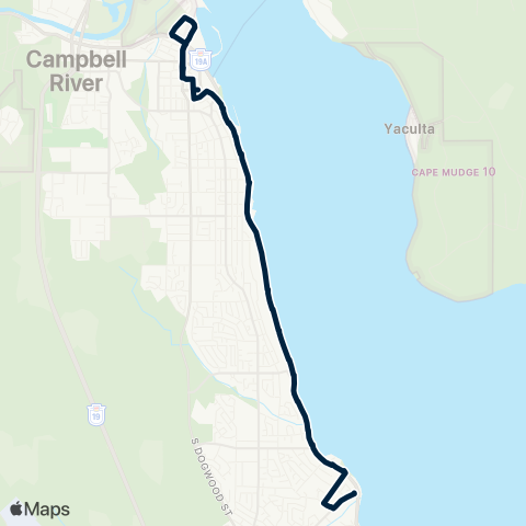 BC Transit Campbell River Discovery Mall/Willow Point via Hwy 19A map