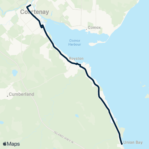 BC Transit Comox Valley Union Bay Shuttle map