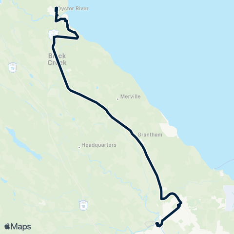 BC Transit Comox Valley Oyster River / Downtown Courtenay map