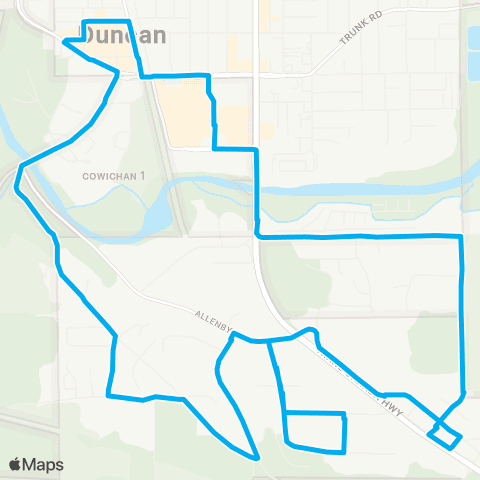 BC Transit Cowichan Valley Eagle Heights map