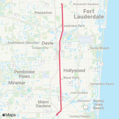Broward County Transit Us 441 Local map