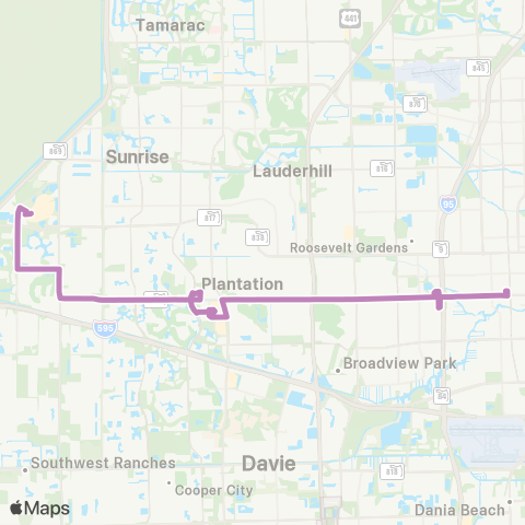Broward County Transit Broward Blvd Local map
