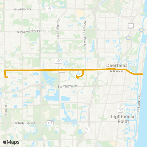 Broward County Transit Hillsboro Blv Local map