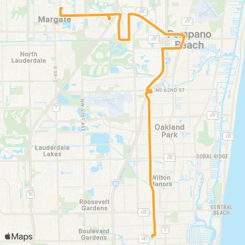 Broward County Transit Andrews Ave Local map