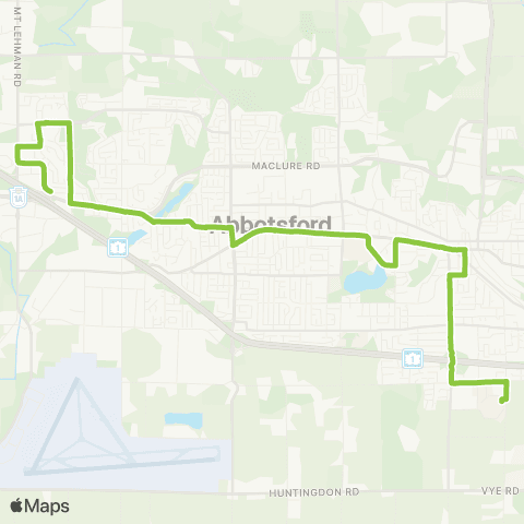 BC Transit Fraser Valley Region Highstreet / UFV map