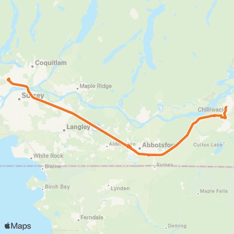 BC Transit Fraser Valley Region Fraser Valley Express map
