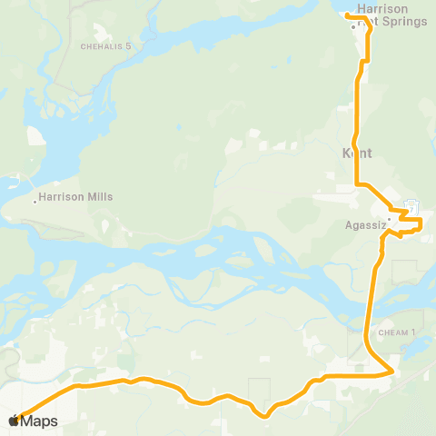 BC Transit Fraser Valley Region Agassiz-Harrison map