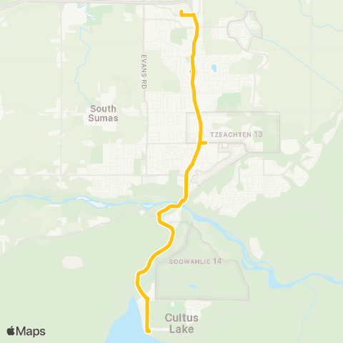 BC Transit Fraser Valley Region Cultus Lake map