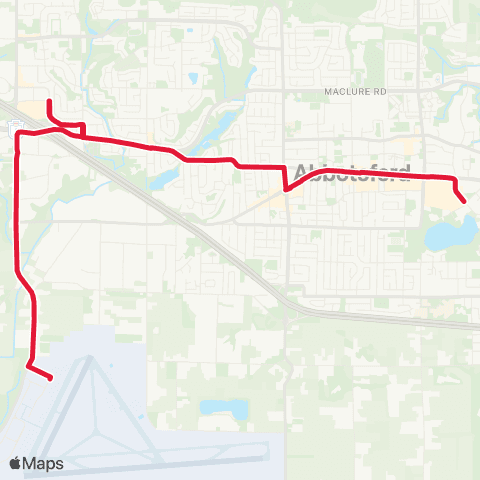 BC Transit Fraser Valley Region Abby Airshow Shuttle map